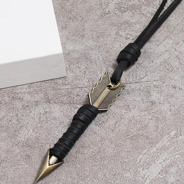 Vintage Arrow Finn Leather Necklace