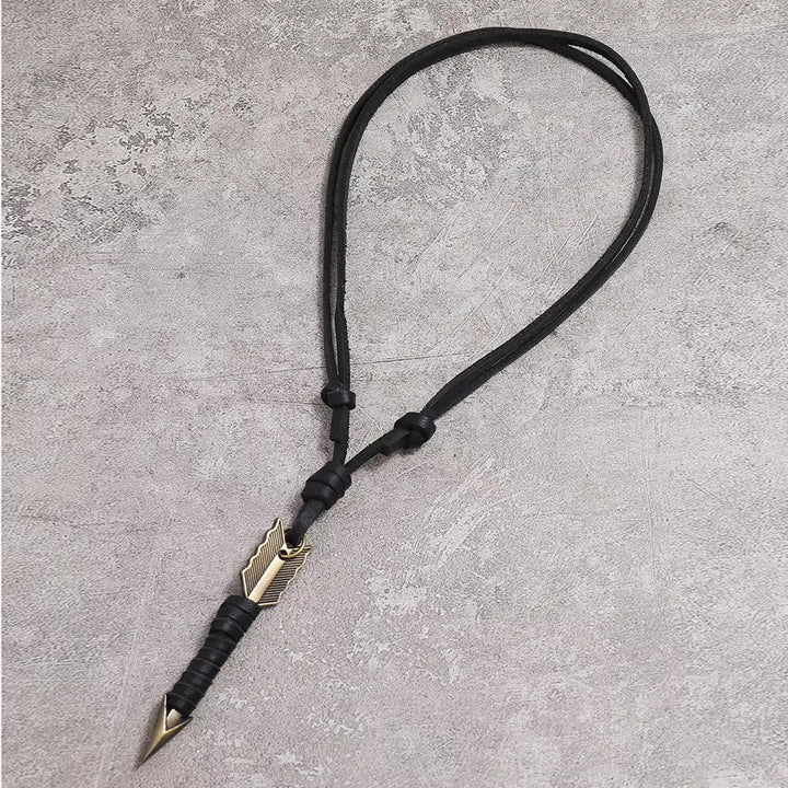 Vintage Arrow Finn Leather Necklace