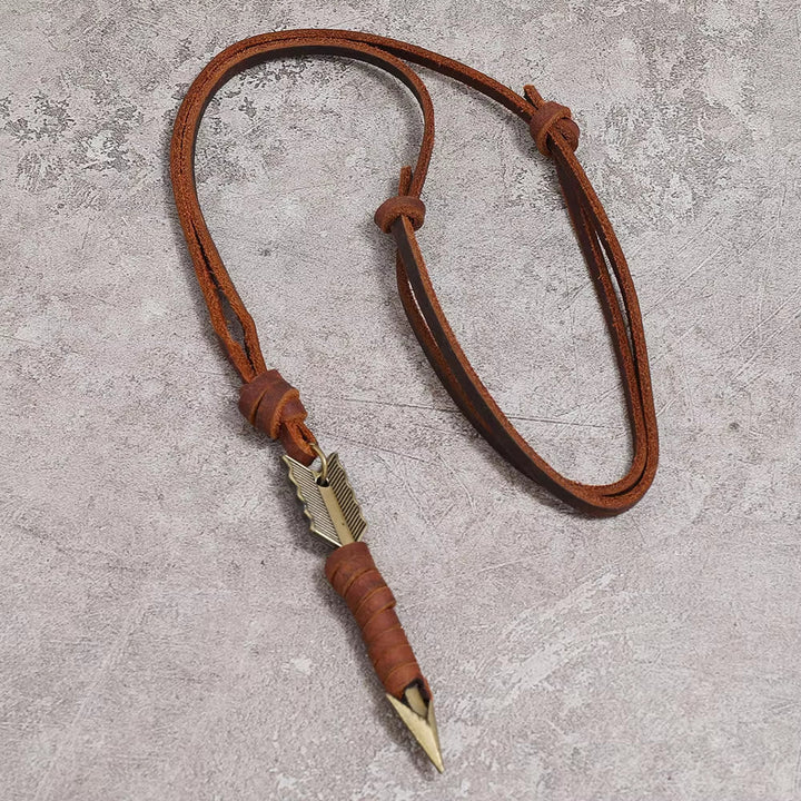 Vintage Arrow Finn Leather Necklace