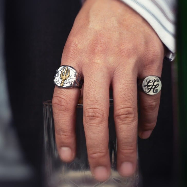 Vintage Poseidon Trident Adjustable Ring