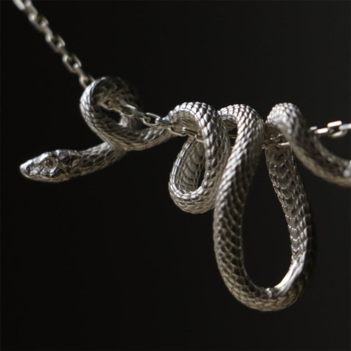 Glittering Golden Silver Snake Chain Necklace