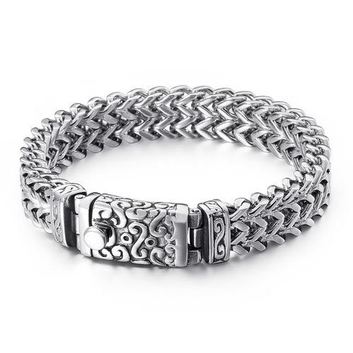Nordic Patterns Cube Link Bracelet