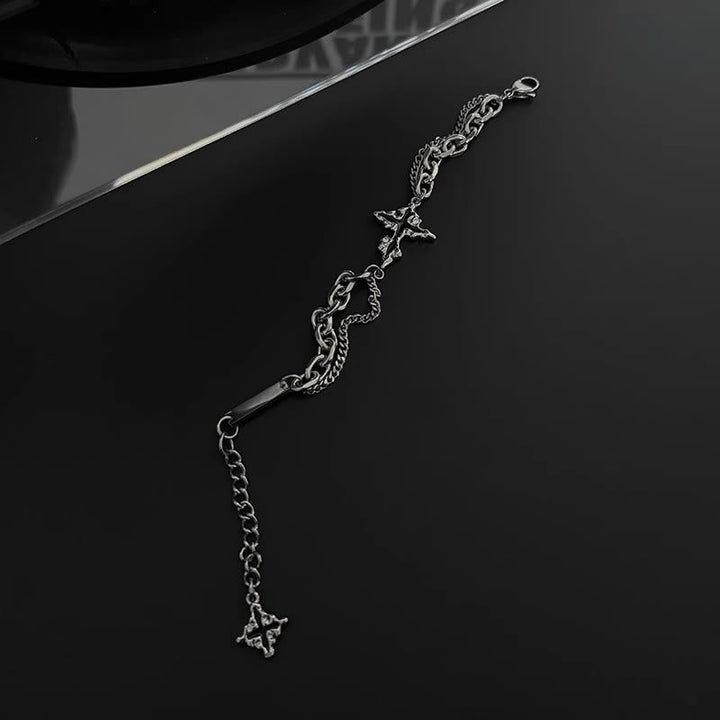 Darkness Cross Cable Chain Bracelet