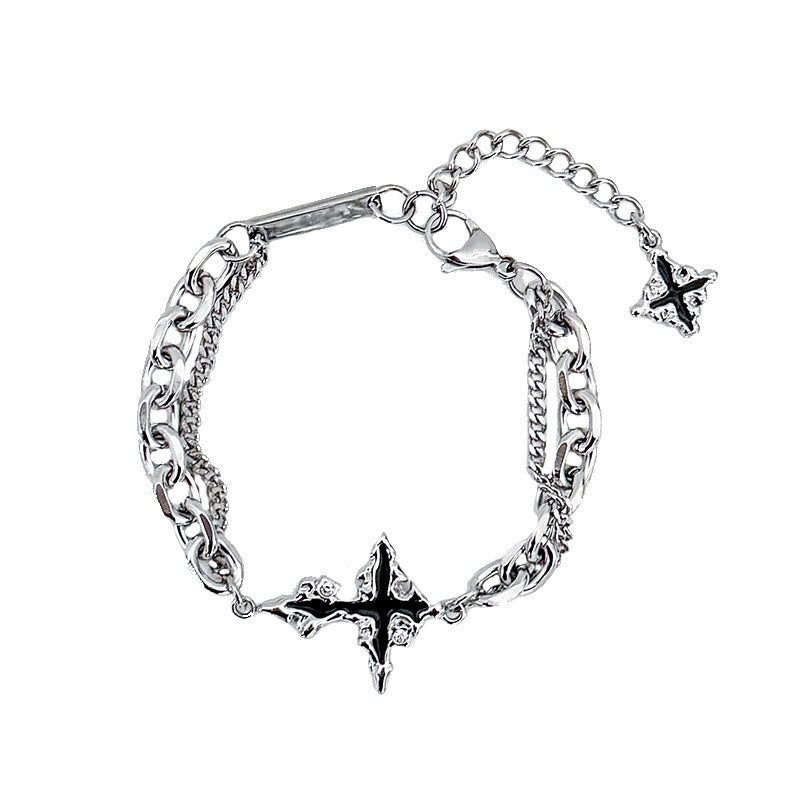 Darkness Cross Cable Chain Bracelet