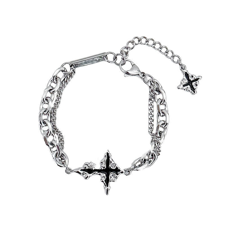 Darkness Cross Cable Chain Bracelet