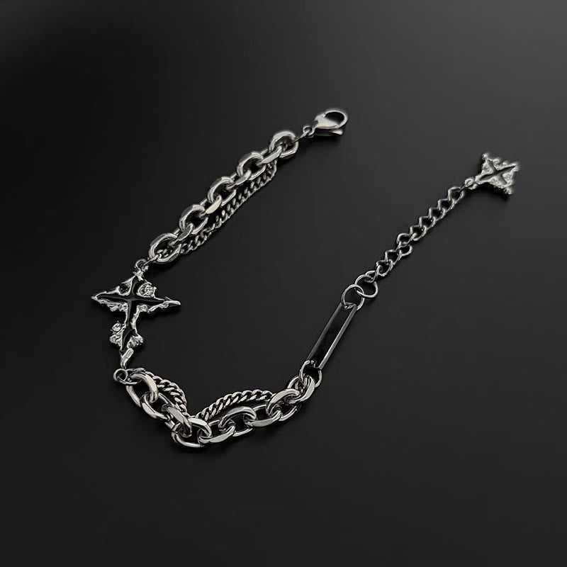 Darkness Cross Cable Chain Bracelet