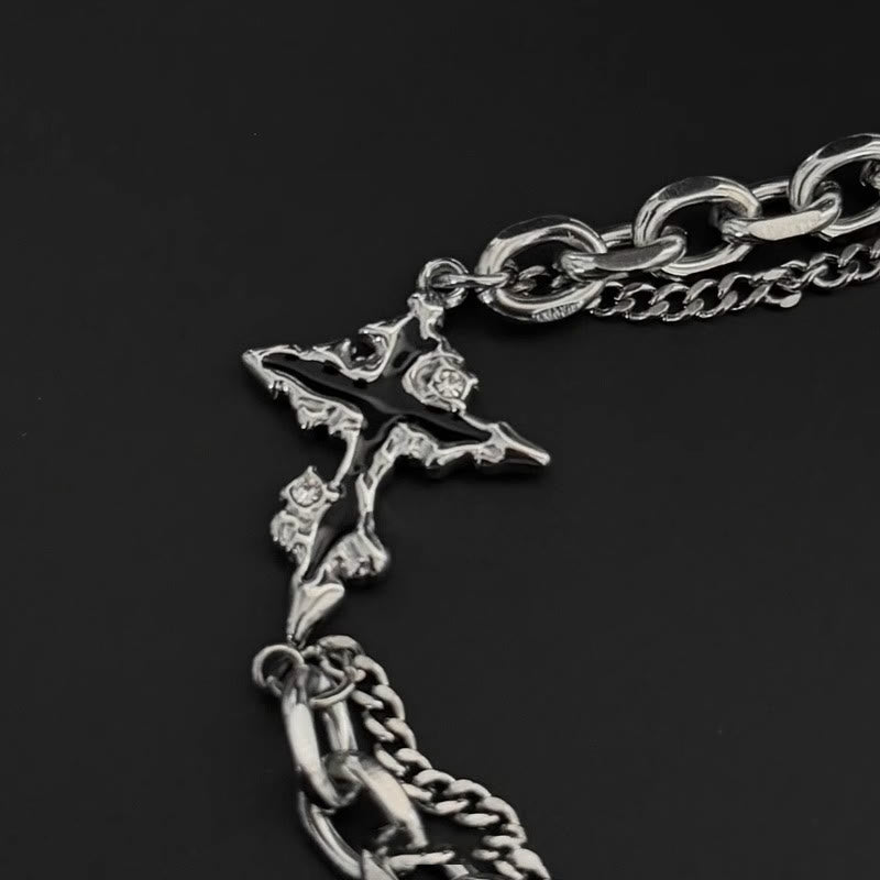 Darkness Cross Cable Chain Bracelet