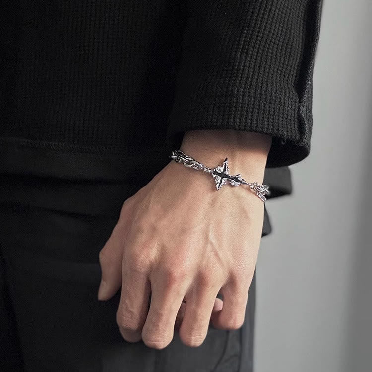 Darkness Cross Cable Chain Bracelet