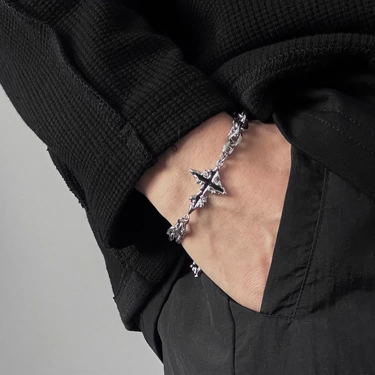 Darkness Cross Cable Chain Bracelet