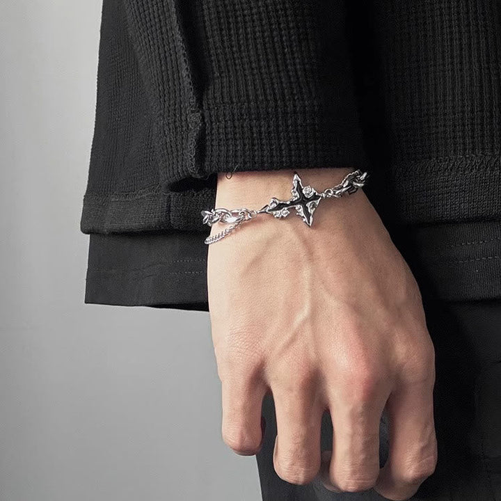Darkness Cross Cable Chain Bracelet