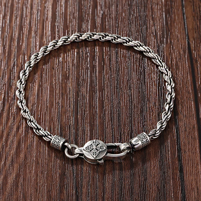 Handcrafted 925 Silver Wheat Wrist Bracelet