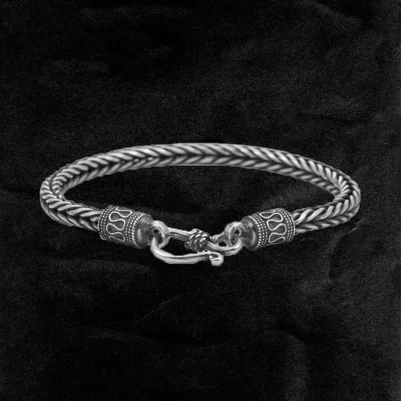 Handcrafted 925 Silver Wheat Wrist Bracelet