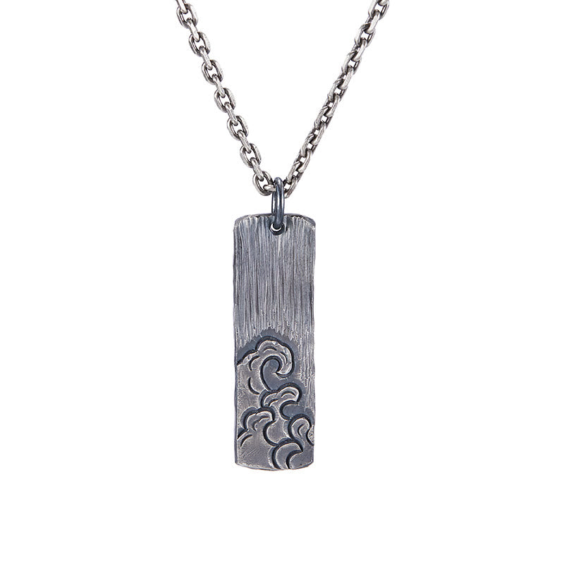Handcrafted 925 Silver Waves Fire Necklace