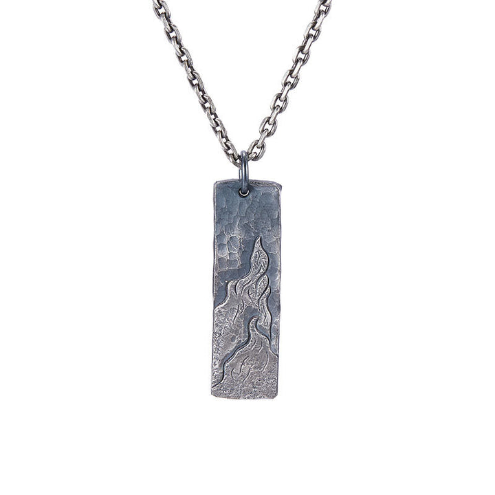 Handcrafted 925 Silver Waves Fire Necklace