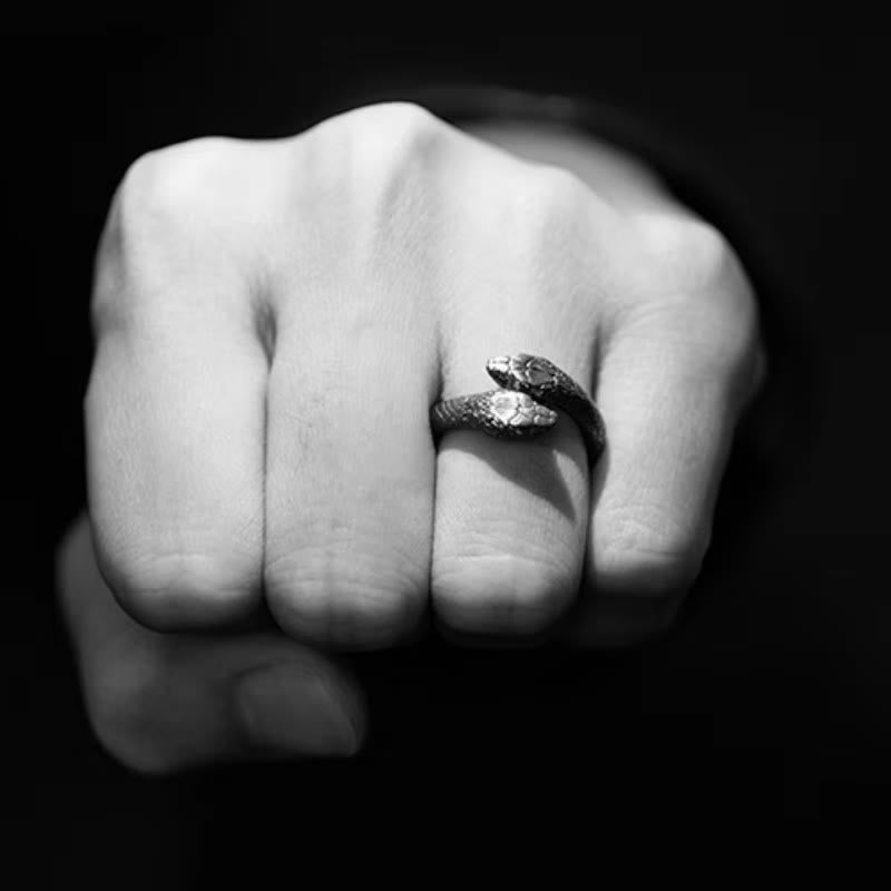 Jormungandr Two-Headed Snake Ring