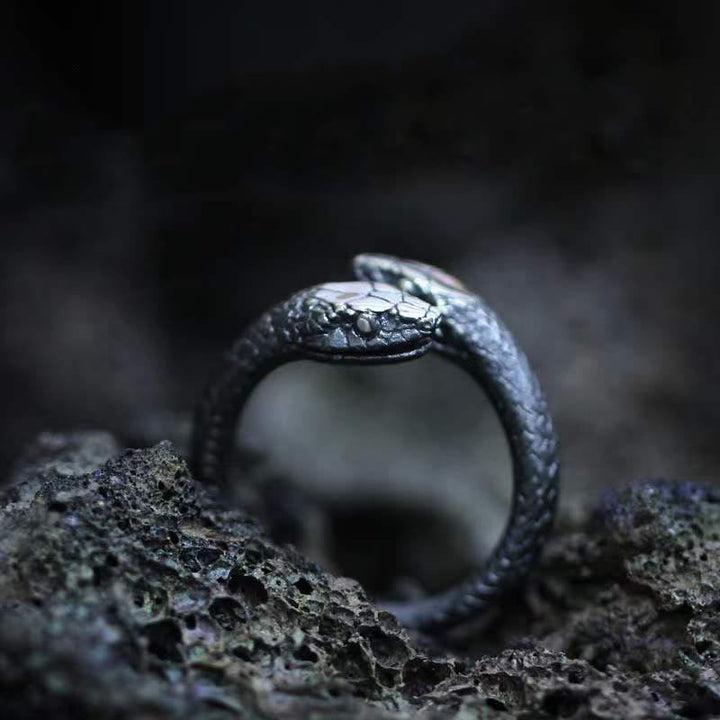 Jormungandr Two-Headed Snake Ring