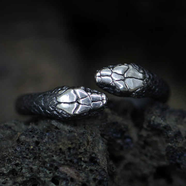 Jormungandr Two-Headed Snake Ring
