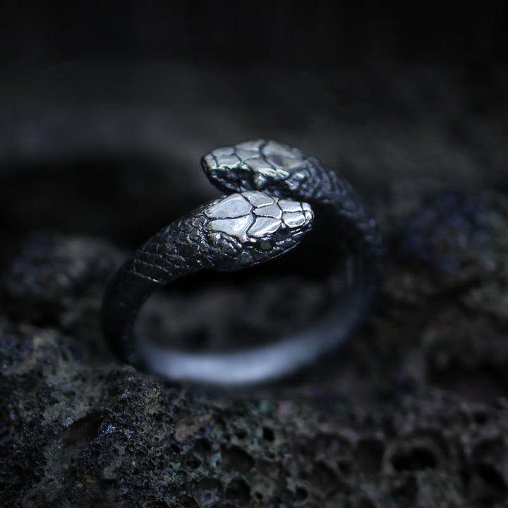 Jormungandr Two-Headed Snake Ring