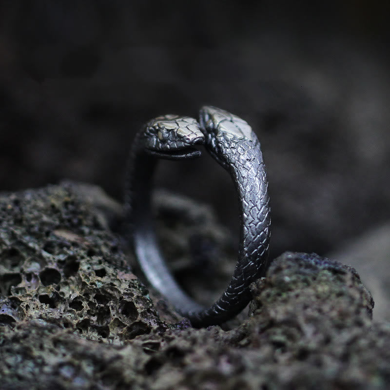 Jormungandr Two-Headed Snake Ring