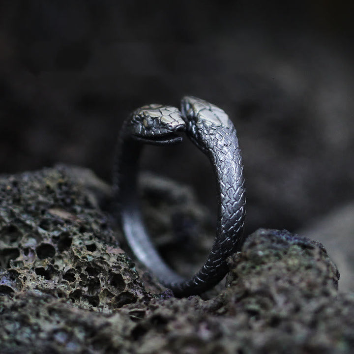 Jormungandr Two-Headed Snake Ring