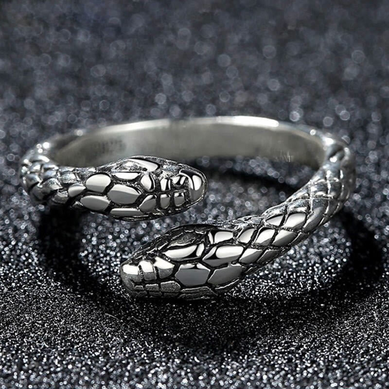 Jormungandr Two-Headed Snake Ring