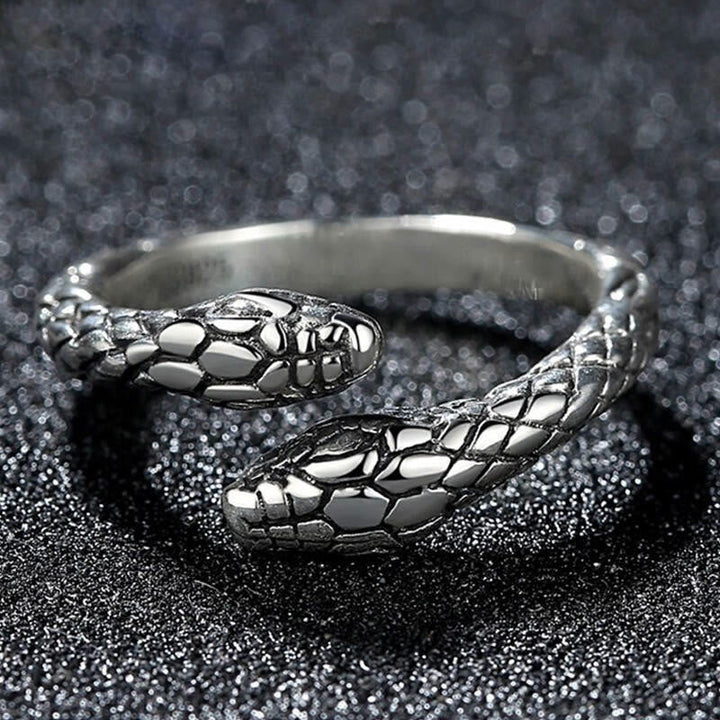 Jormungandr Two-Headed Snake Ring