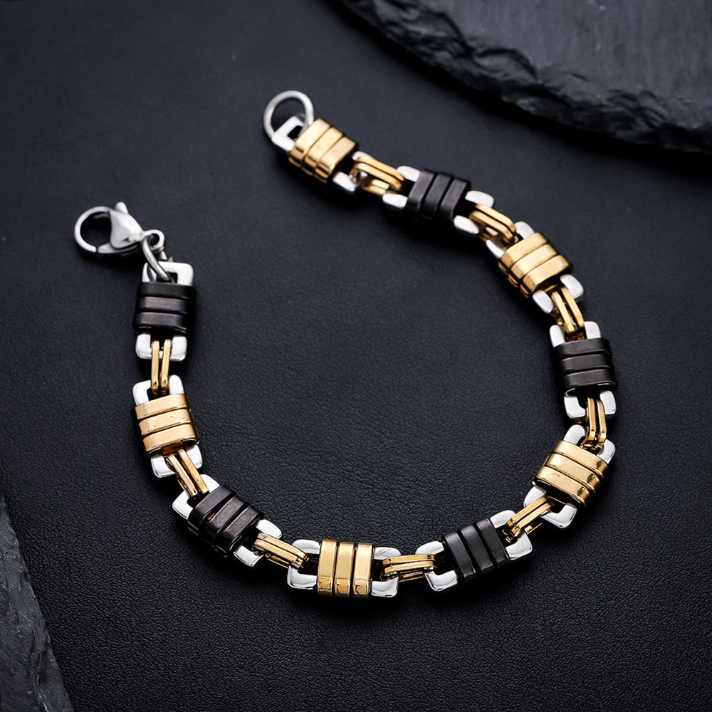Stainless Steel Mens Polished Chain Link Bracelet