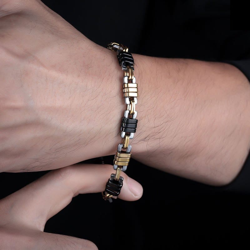 Stainless Steel Mens Polished Chain Link Bracelet