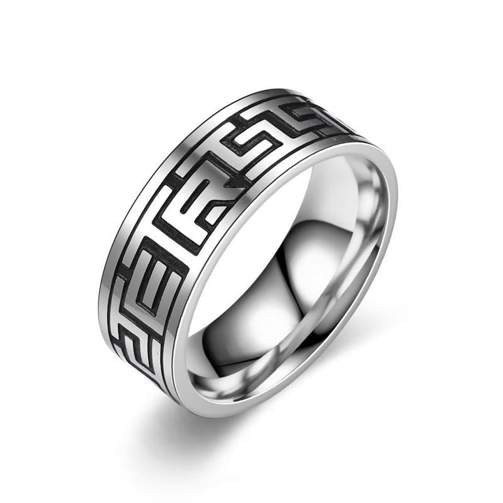 Retro Engraved Stainless Steel Band Ring