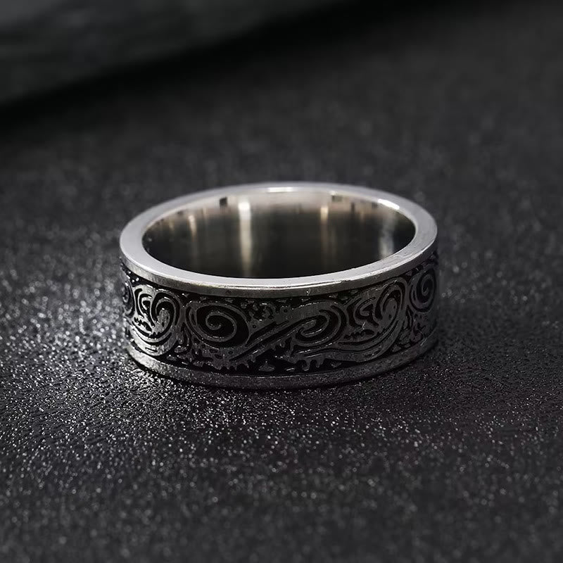 Retro Engraved Stainless Steel Band Ring