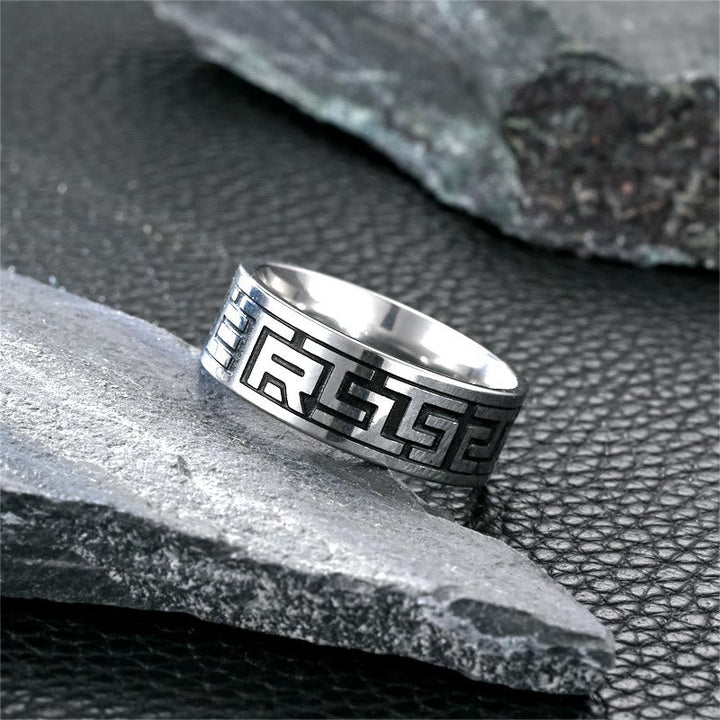 Retro Engraved Stainless Steel Band Ring