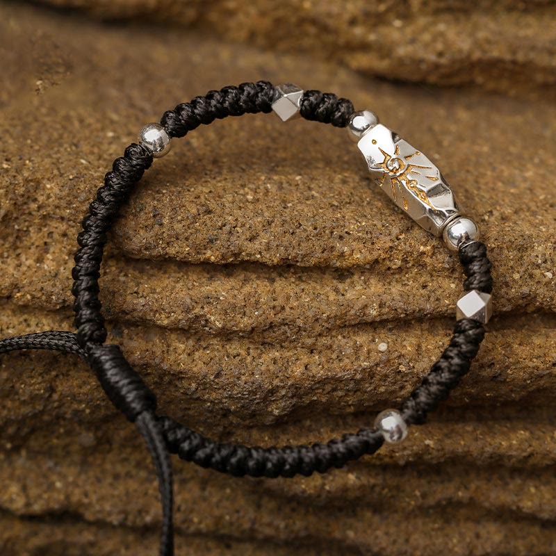 Handcrafted 925 Silver Wish Emblem Hammered Bracelet