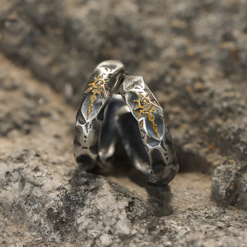 Handcrafted 925 Silver Wish Emblem Hammered Earrings