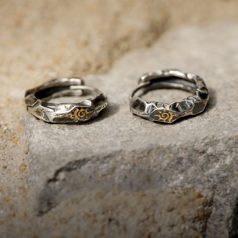 Handcrafted 925 Silver Wish Emblem Hammered Earrings