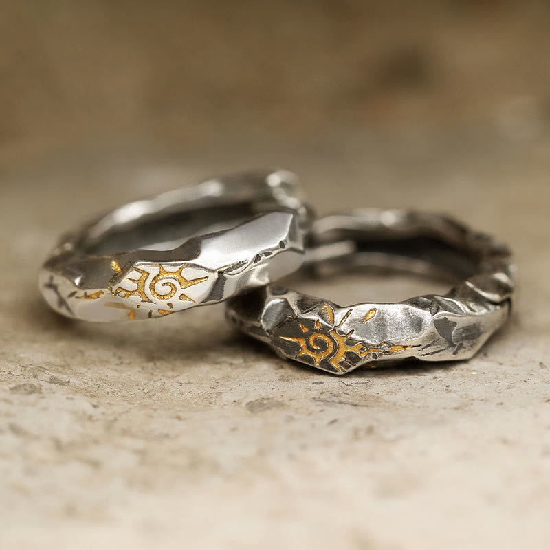 Handcrafted 925 Silver Wish Emblem Hammered Earrings