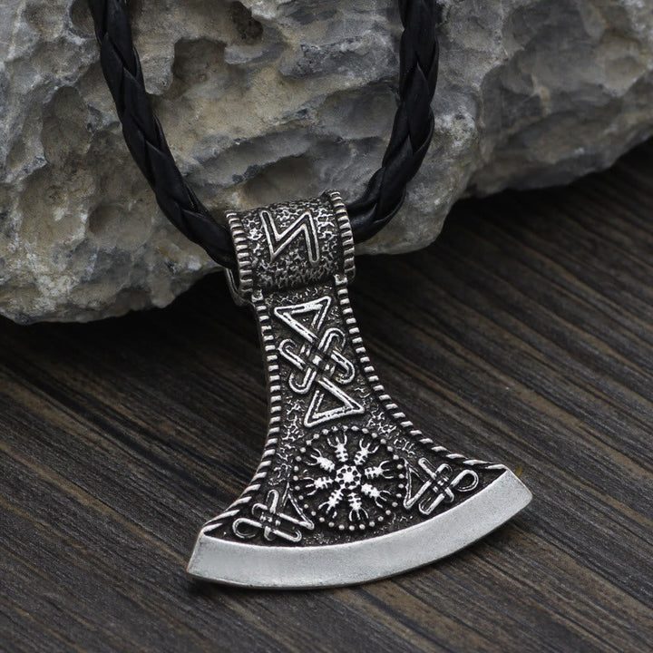 Hand-Forged Pirate Viking Axe Rune Necklace