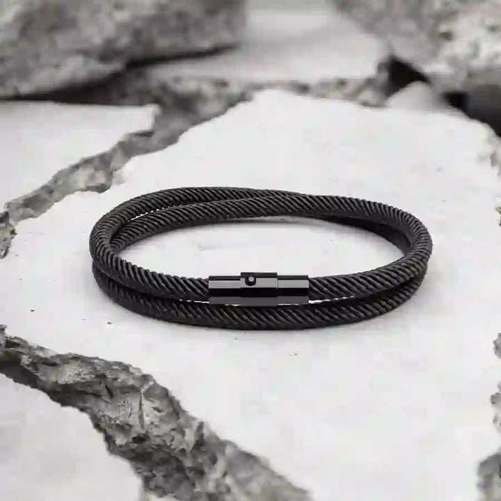 Minimalist Stainless Steel Magnetic Clasp Braided Bracelet