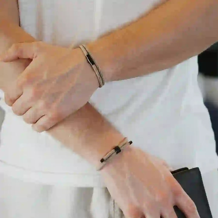 Minimalist Stainless Steel Magnetic Clasp Braided Bracelet