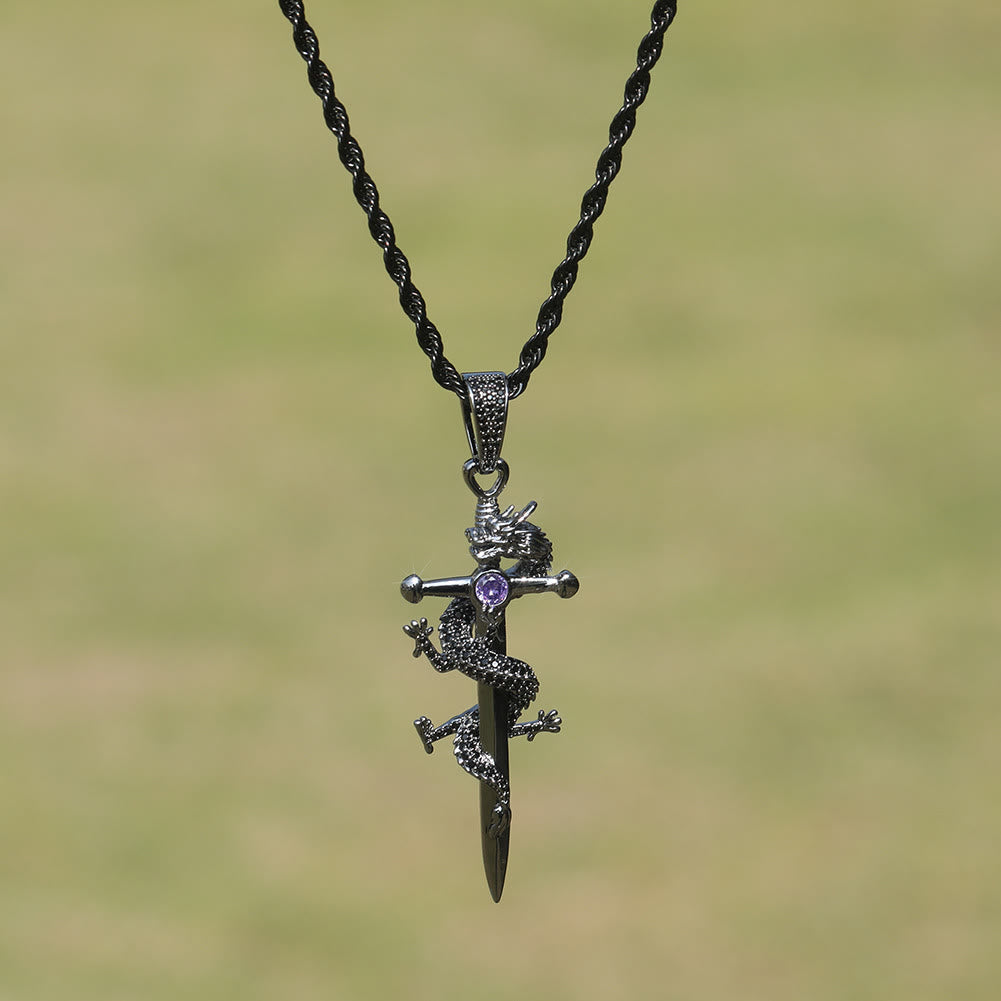 Odin's Sword Dragon Zircon Necklace