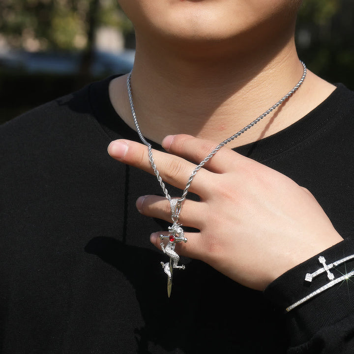 Odin's Sword Dragon Zircon Necklace
