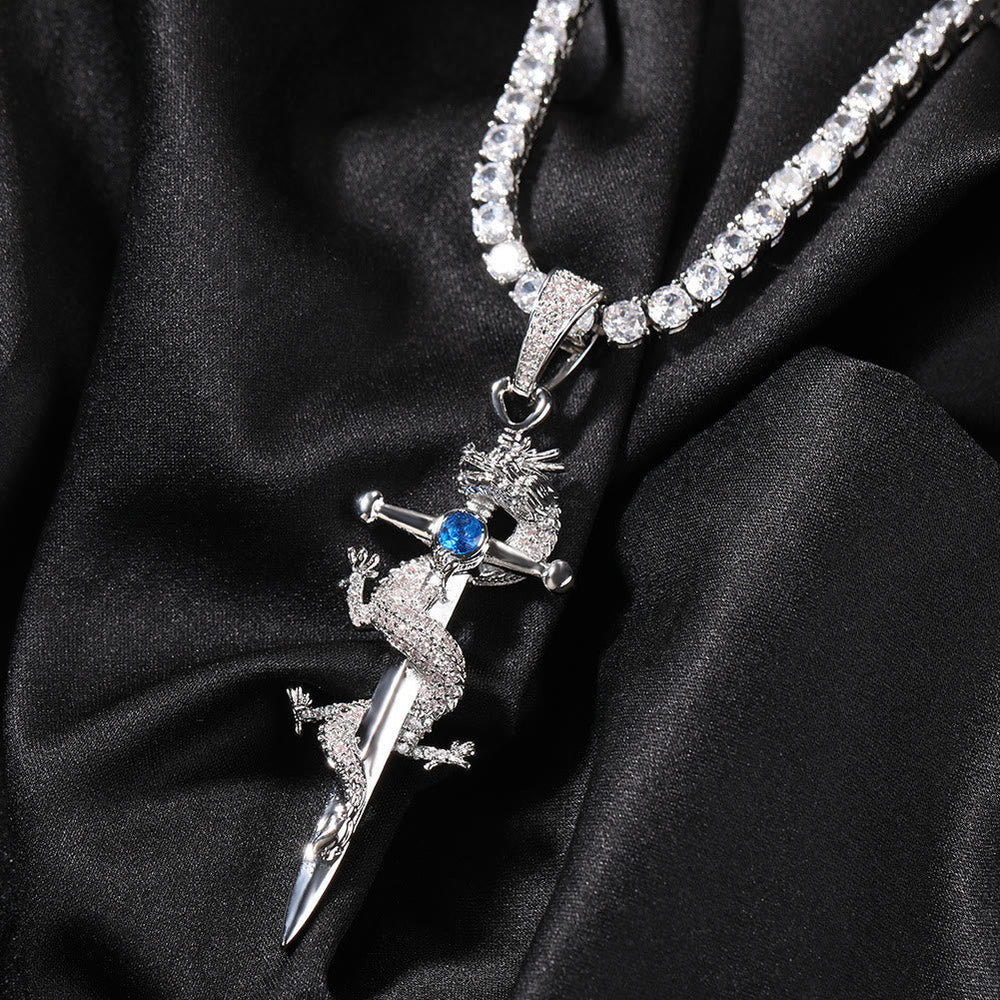 Odin's Sword Dragon Zircon Necklace