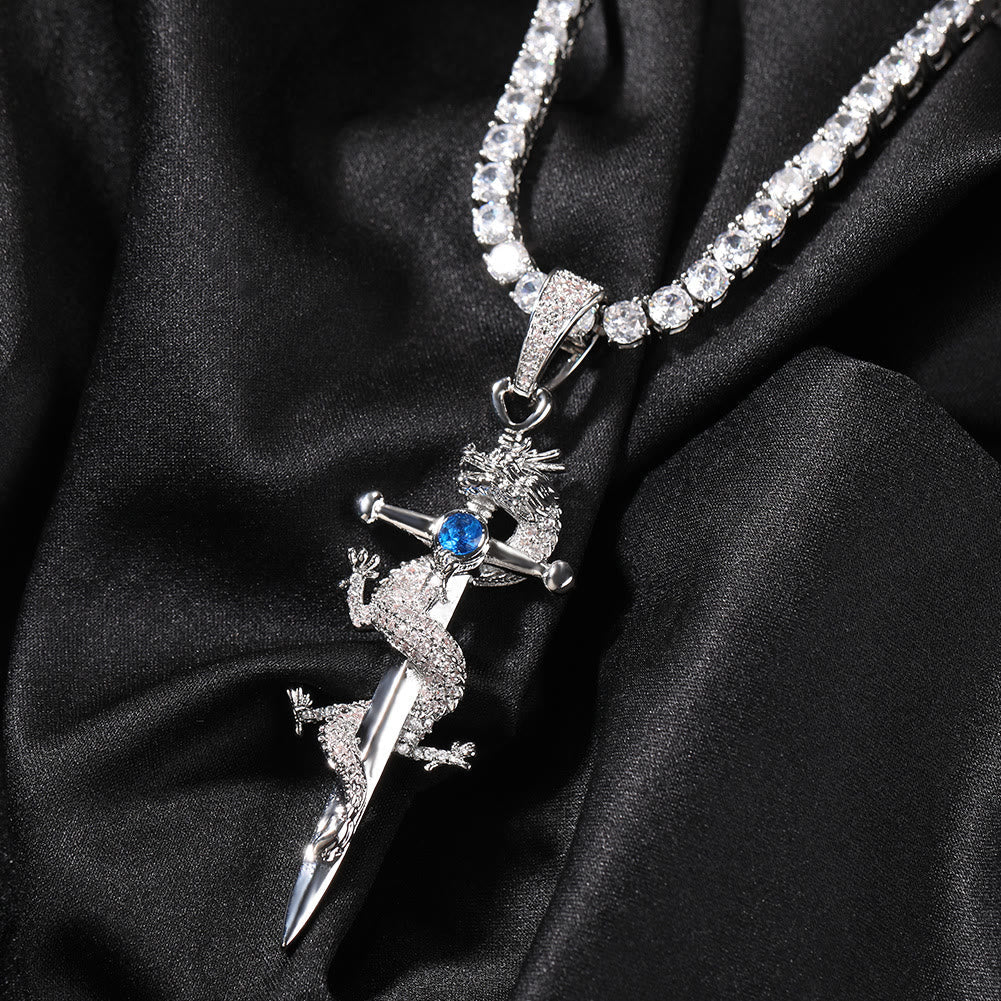 Odin's Sword Dragon Zircon Necklace