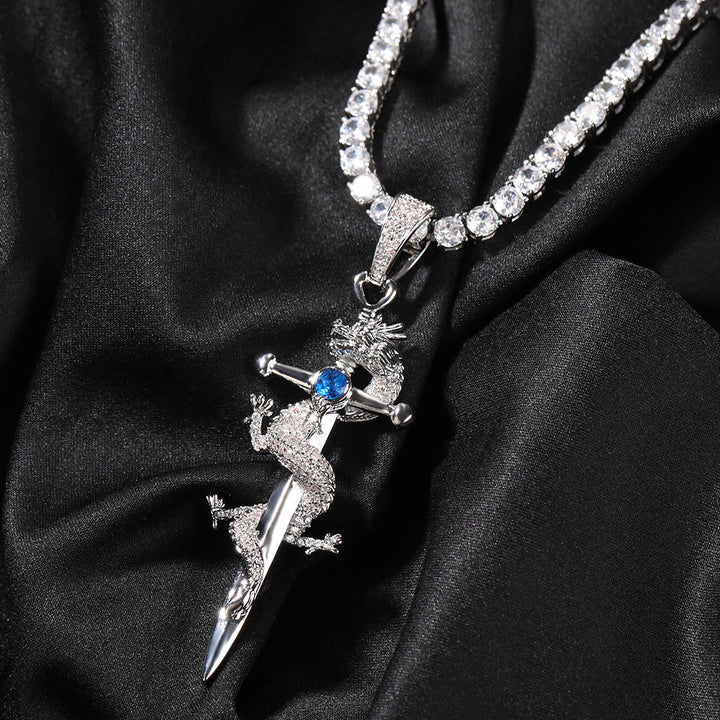 Odin's Sword Dragon Zircon Necklace