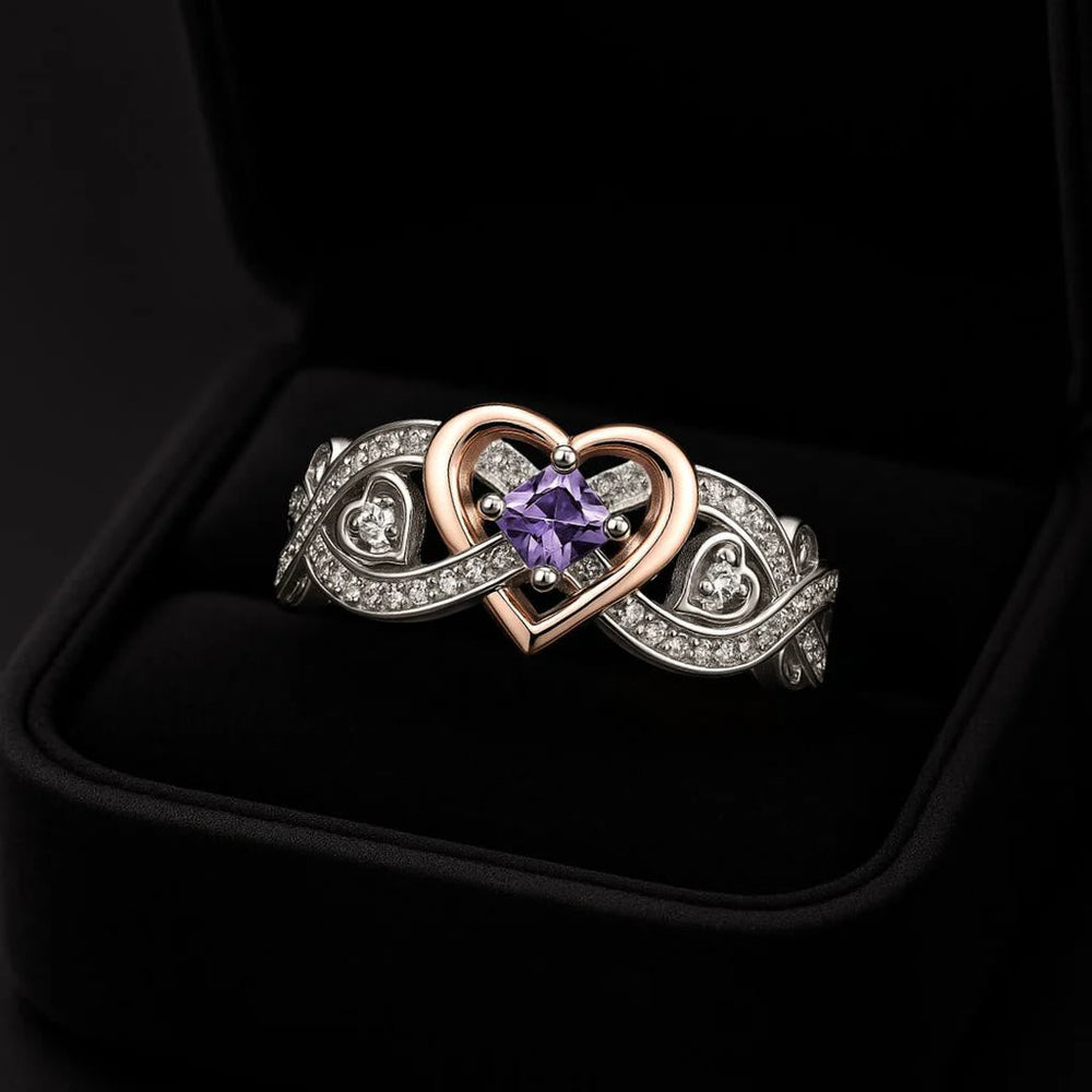 Freyja’s Heart Amethyst Love Knot Ring