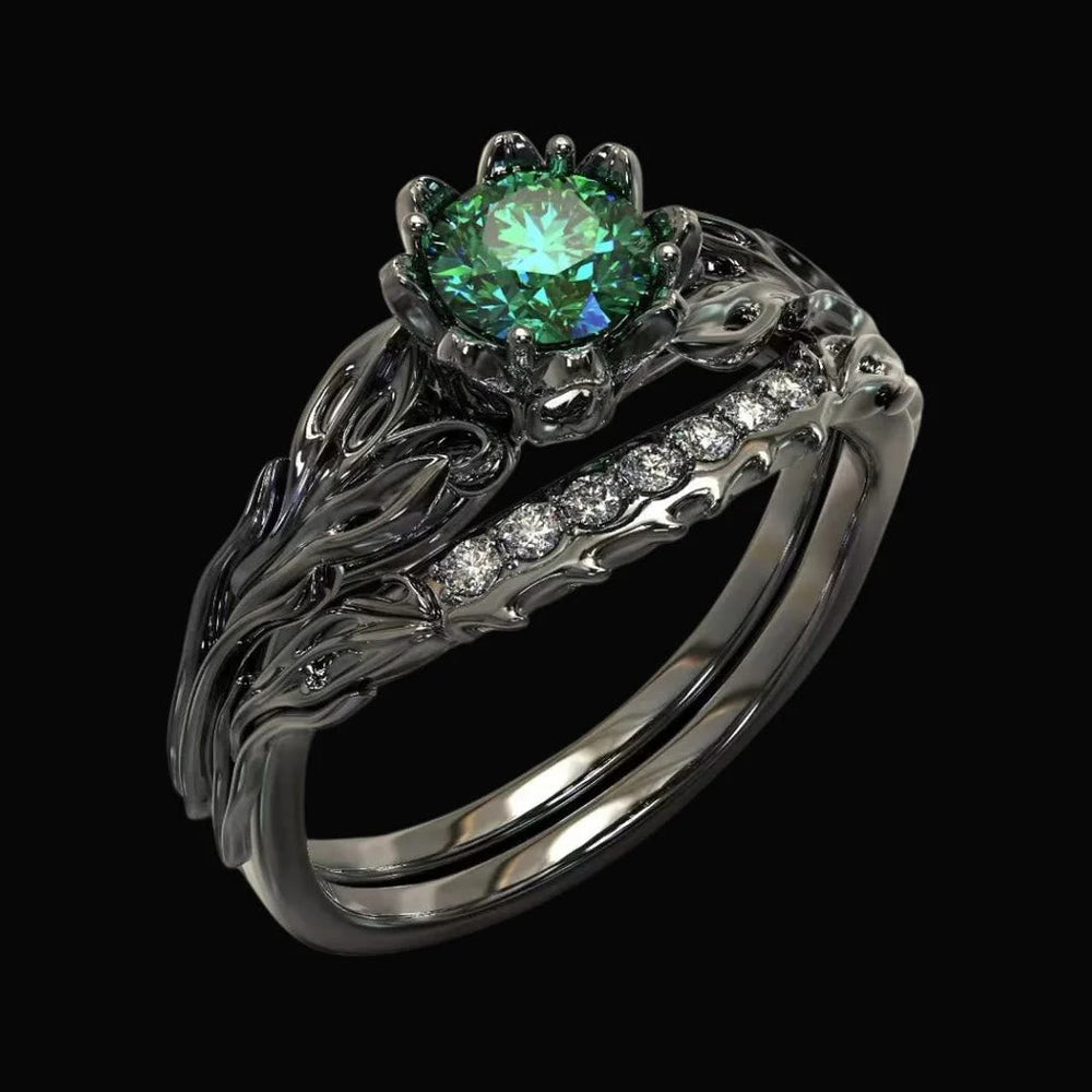 Forest Symphony Emerald Ring