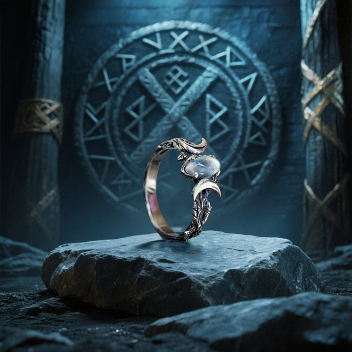 Moonstone Crescent Twin Moon Ring