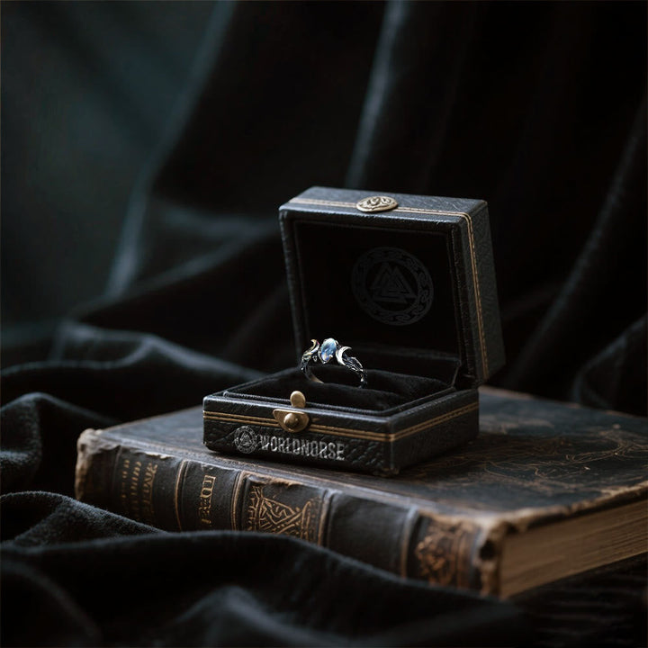 Moonstone Crescent Twin Moon Ring