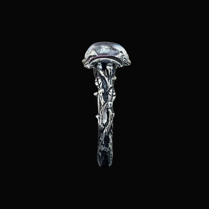 Moonstone Crescent Twin Moon Ring