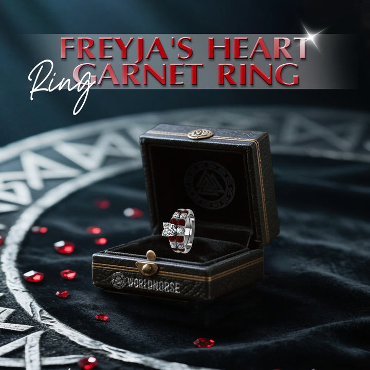 Freyja's Heart Garnet Ring