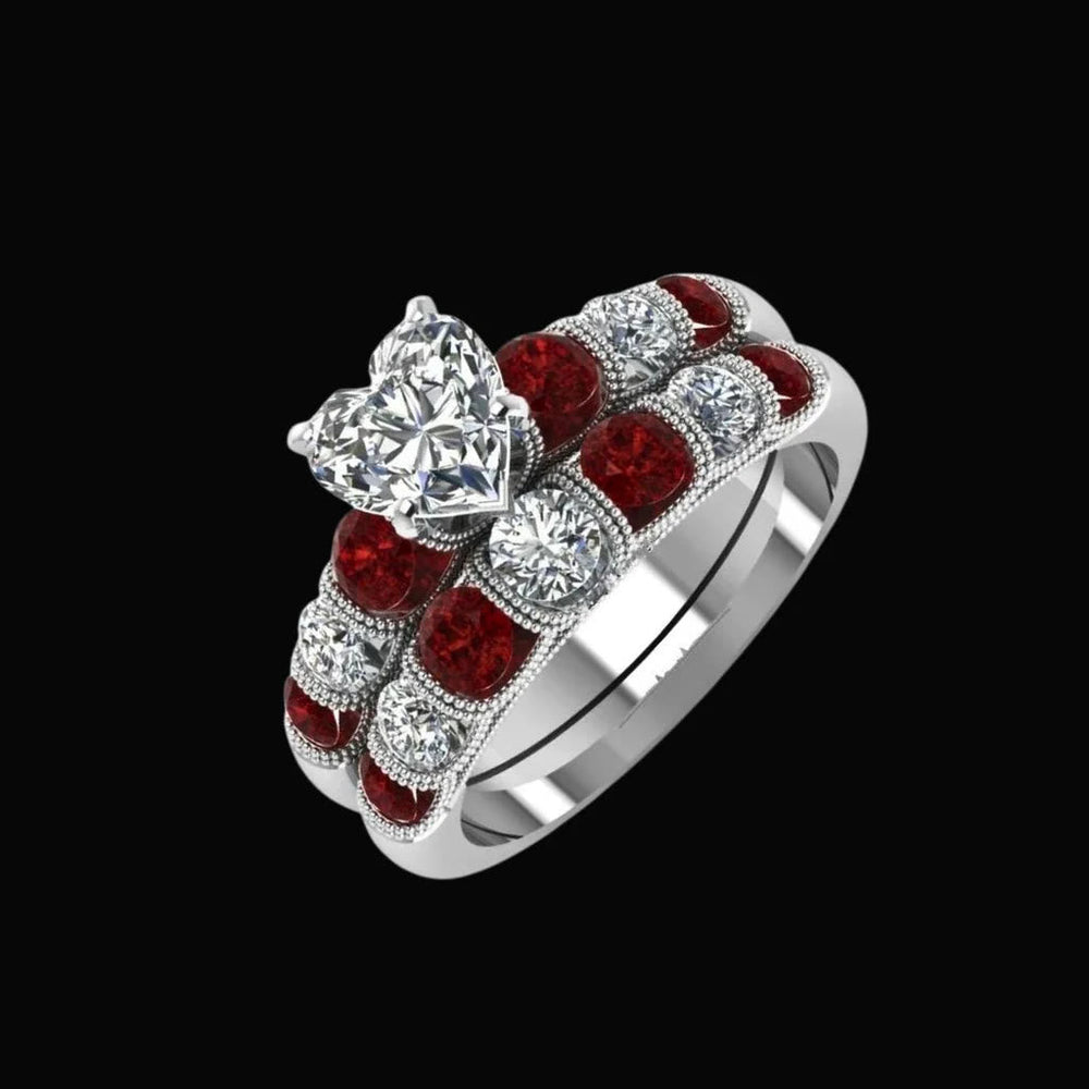Freyja's Heart Garnet Ring